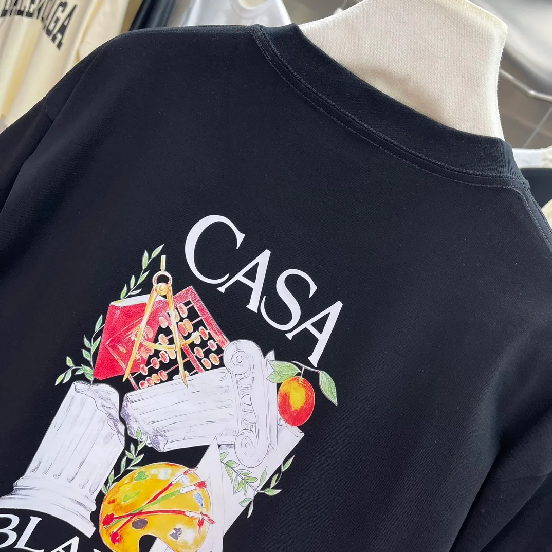 Casablanca Classic Series T ， ， 。 ， Classic ， In Stock ！ ：White Black Size：S M L XL XXL